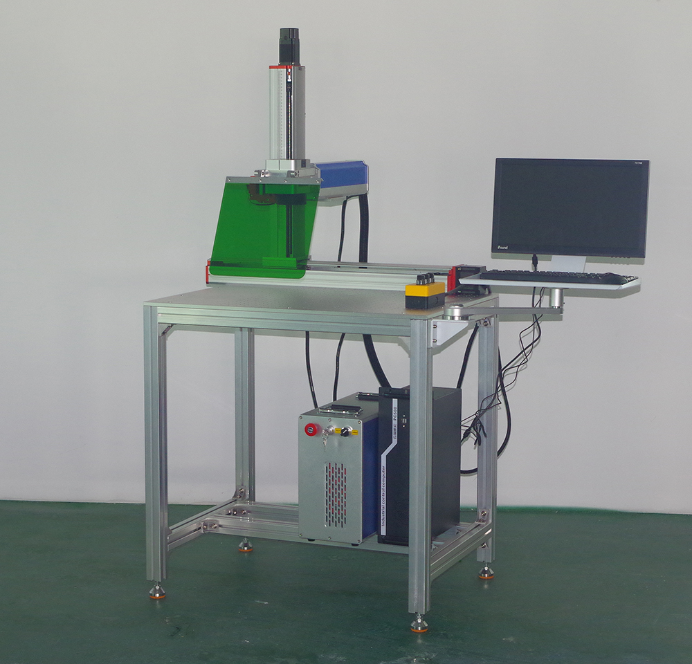 JPT 20/30/50/60/80/100W Światłowodowa maszyna do znakowania laserowego ze zmotoryzowanym 3-osiowym stołem o dużym obszarze roboczym XYZ