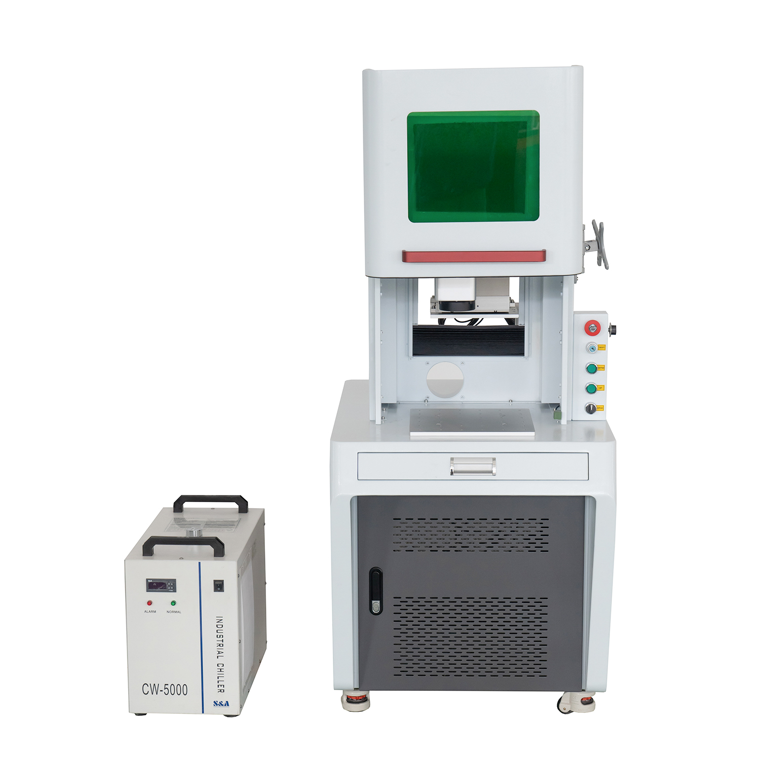 W pełni zamknięta 3w 5w 10w 15w 20W Maszyna do znakowania laserowego CNC UV do plastiku, szkła i metalu